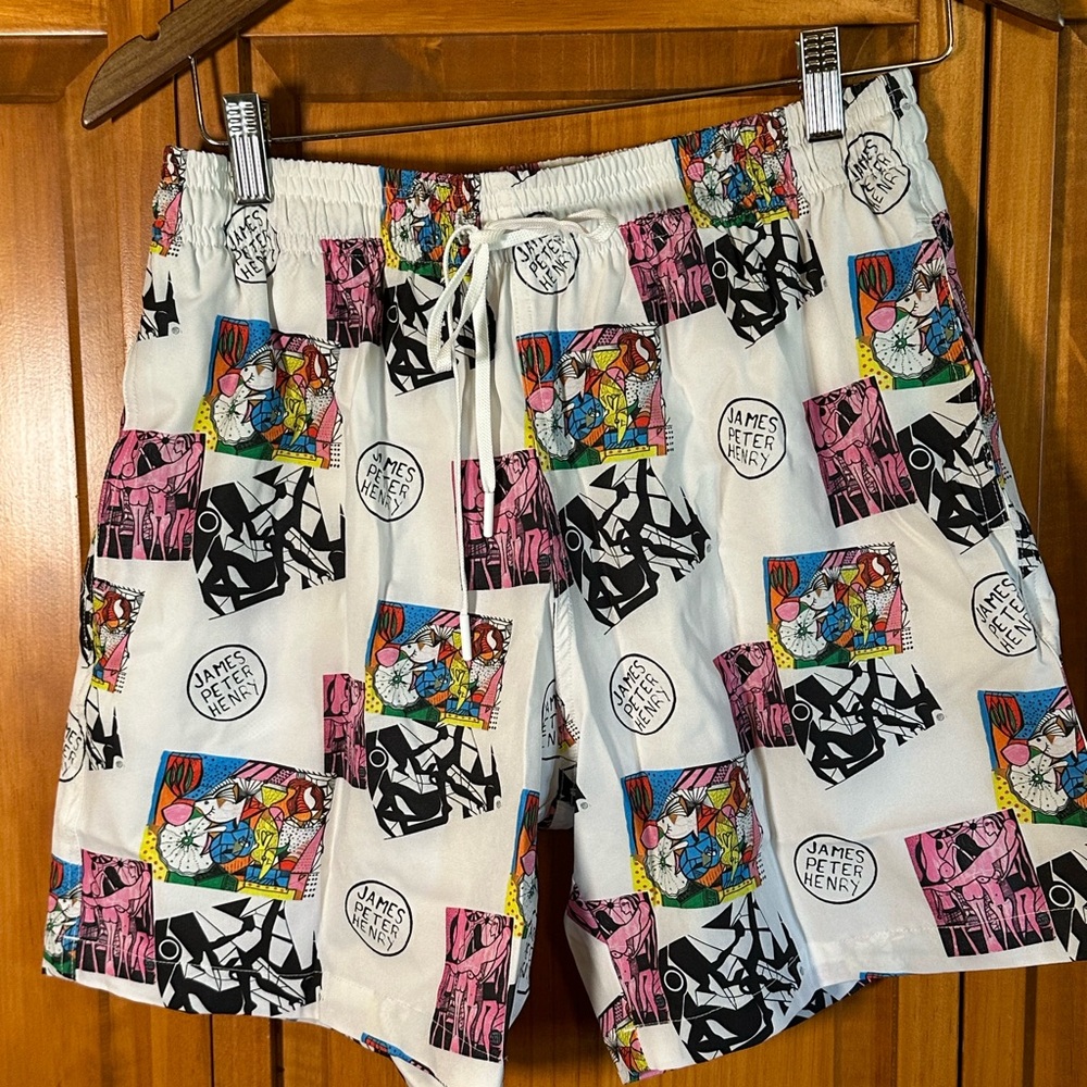 Swiminista x James Peter Henry Mid-Length Board-Shorts SwimTrunks Size Medium